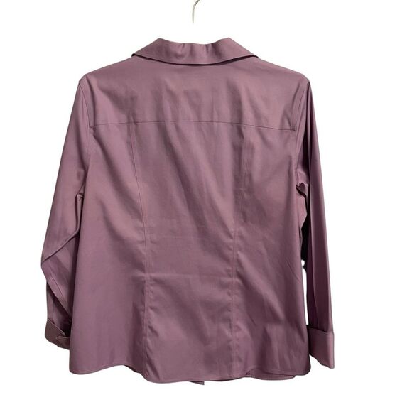 Chico's No Iron Cotton Button Down Shirt Lavender Size 2 or Large - Picture 6 of 7